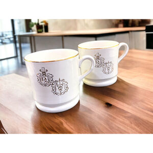 1960s Shaving Mug Rx Hall Pharmacy Pharmaceutical Shaving Cup White and Gold